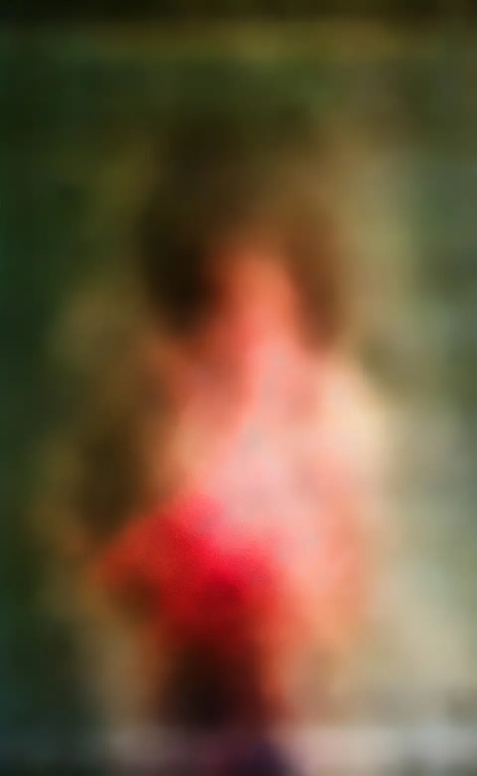 Woman clutching a bouquet